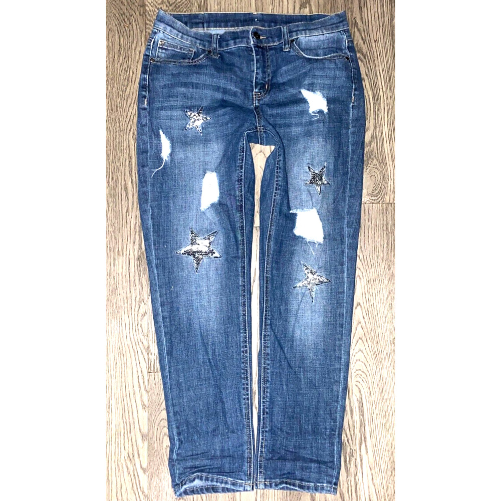 People's Liberation Mid Rise Relaxed Skinny Leg Stretch Jeans Size 7 Women's